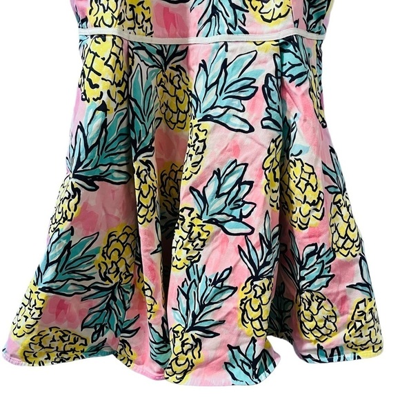 Draper James Pineapple Halter Dress Keyhole Women's Size 10 Sleeveless Mini Pink - Picture 4 of 8